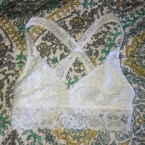 white Aerie lace bralette